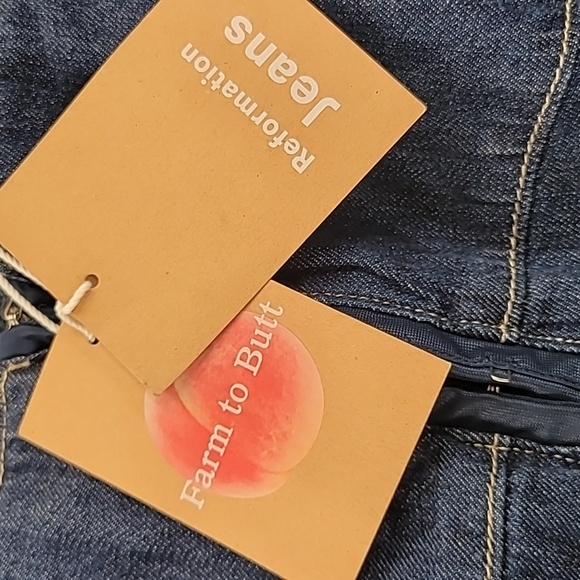 Reformation Tagliatelle Denim Midi Dress Ellis Size 10 NWT - Picture 16 of 16